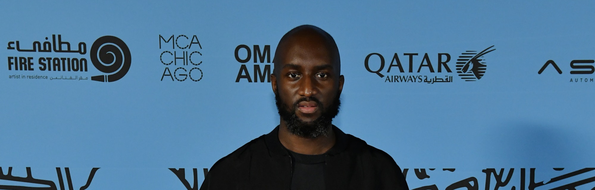 DOHA, QATAR - NOVEMBER 04: Virgil Abloh attends the opening of his exhibition “Figures of Speech” on...