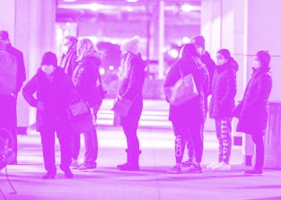 Customers line up for the opening of Macy's at Westfield Old Orchard Shopping Mall in Skokie of Grea...