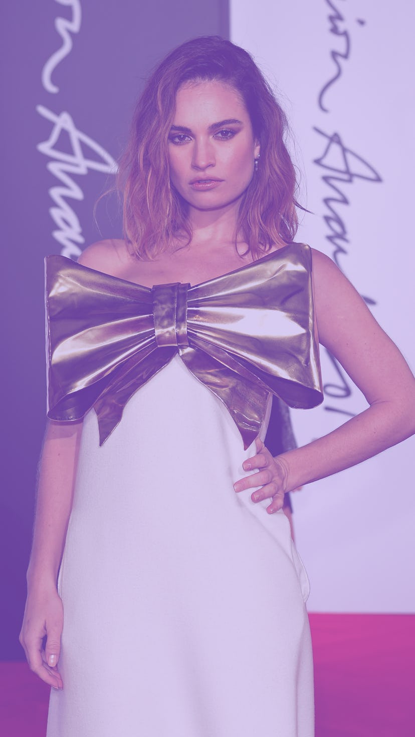 LONDON, ENGLAND - DECEMBER 02: Lily James during the VIP dinner at The Fashion Awards 2019 held at R...