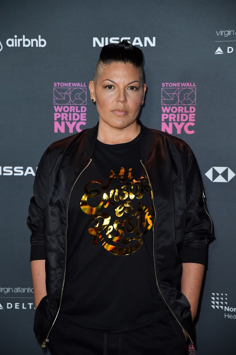 Singer and actor Sara Ramirez arrives for the opening ceremony of WorldPride 2019 at Barclays Center...
