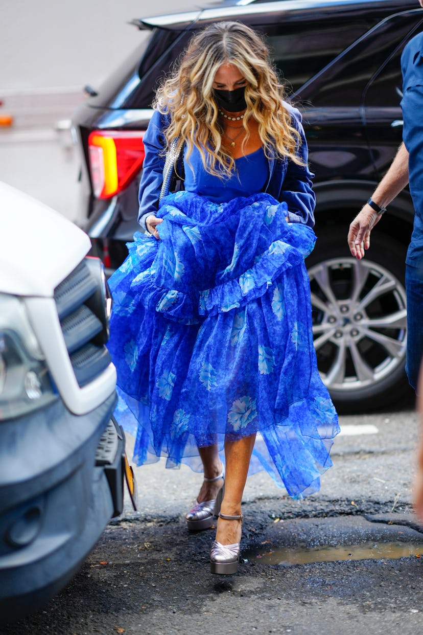 See Carrie Bradshaw’s outfits on ‘And Just Like That,’ from tutus to lehengas to overalls.