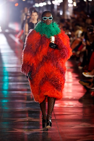 Jodie Turner-Smith walking the runway during Gucci Love Parade 