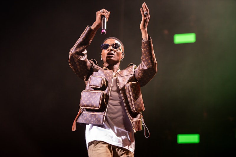 LONDON, ENGLAND - OCTOBER 19:  WizKid performs on stage at The O2 Arena on October 19, 2019 in Londo...