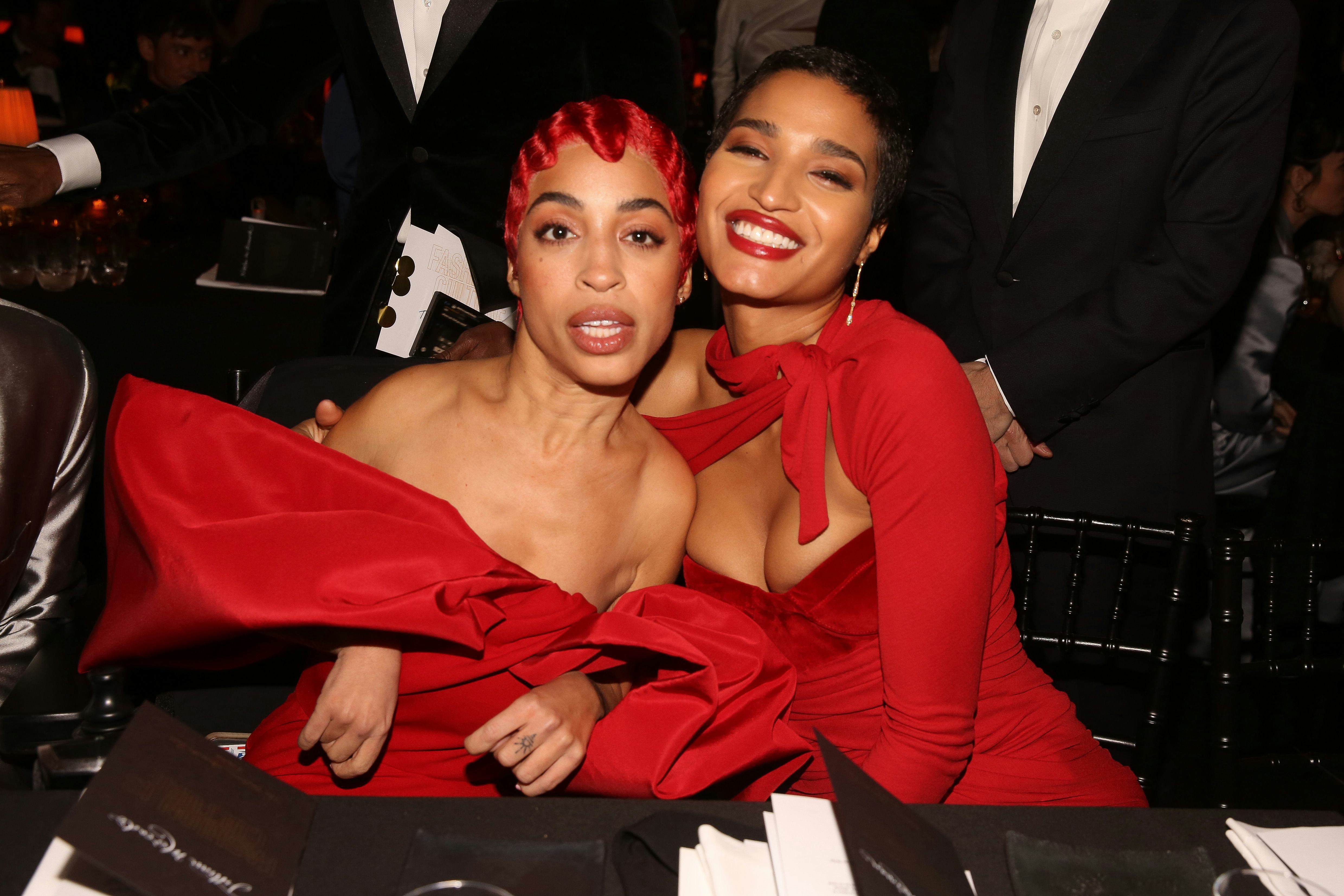 LONDON, ENGLAND - NOVEMBER 29: Jillian Mercado and Indya Moore attend The Fashion Awards 2021 at Roy...