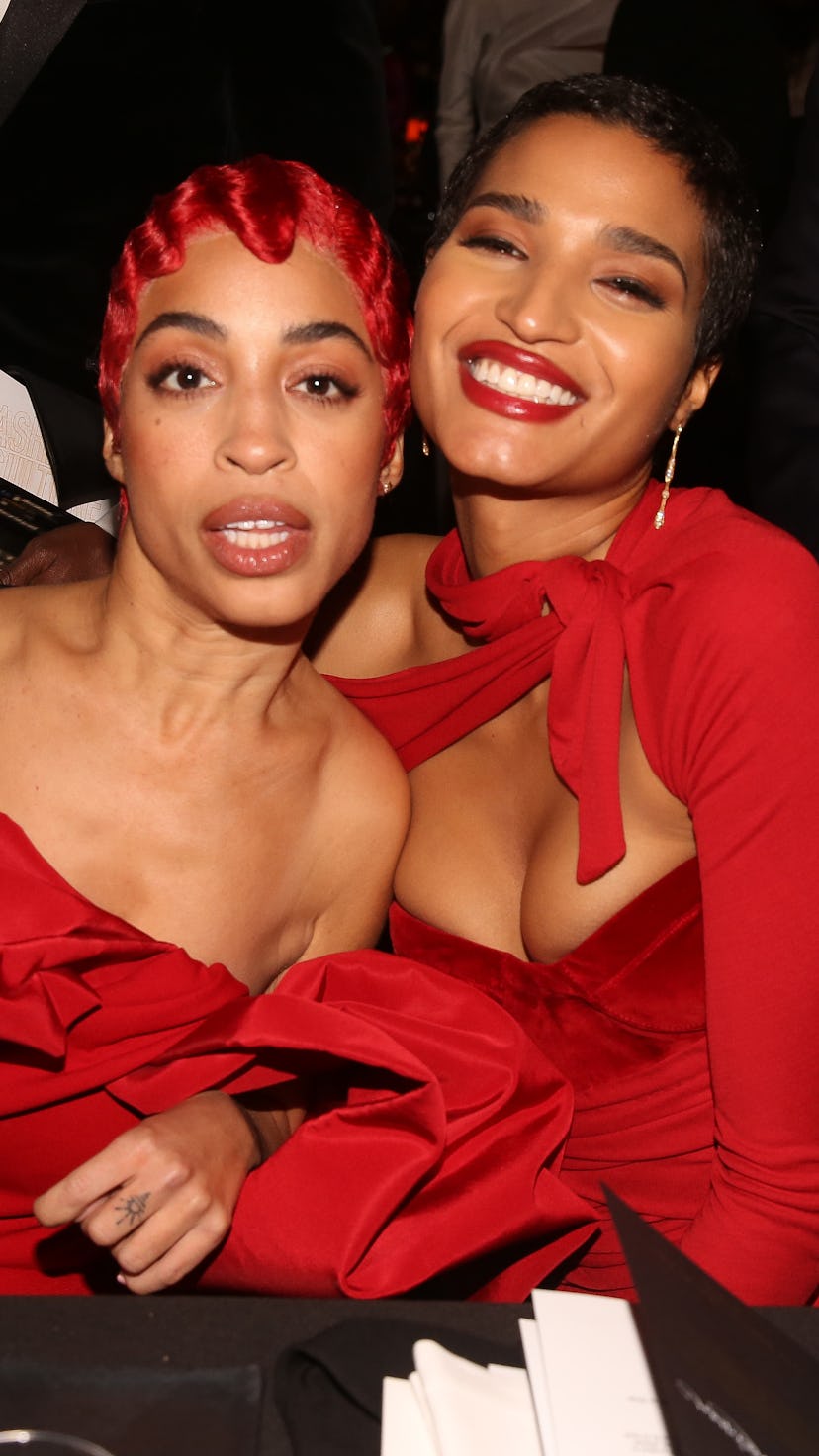 LONDON, ENGLAND - NOVEMBER 29: Jillian Mercado and Indya Moore attend The Fashion Awards 2021 at Roy...