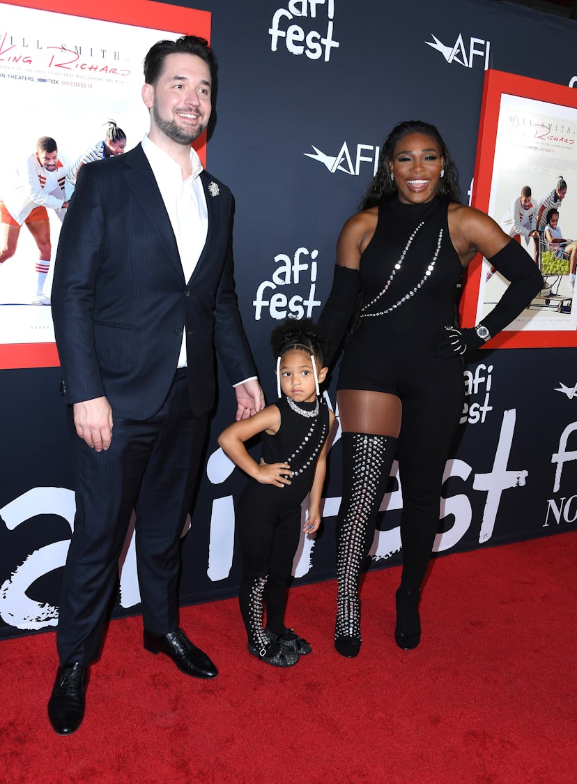 Alexis Ohanian, Alexis Olympia Ohanian Jr., and Serena Williams.