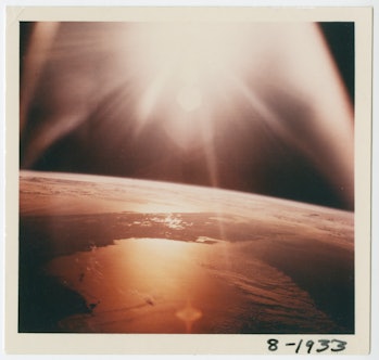 The sun over the Florida peninsula, taken from Earth's orbit during NASA's Apollo 7 mission, 20th Oc...