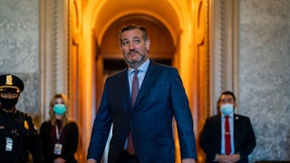 WASHINGTON, DC - NOVEMBER 03: Sen. Ted Cruz (R-TX) departs from the Senate Chamber following a vote ...