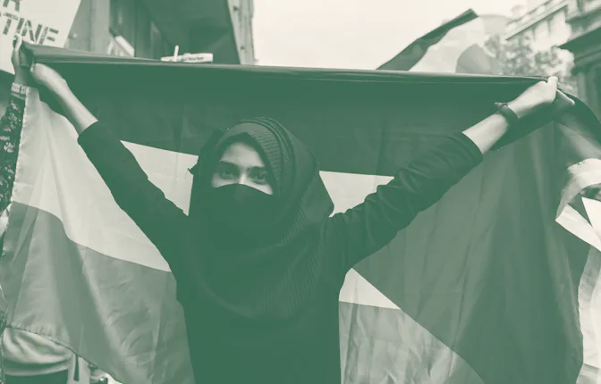 Students and pro-Palestinian supporters protest outside King's College London
