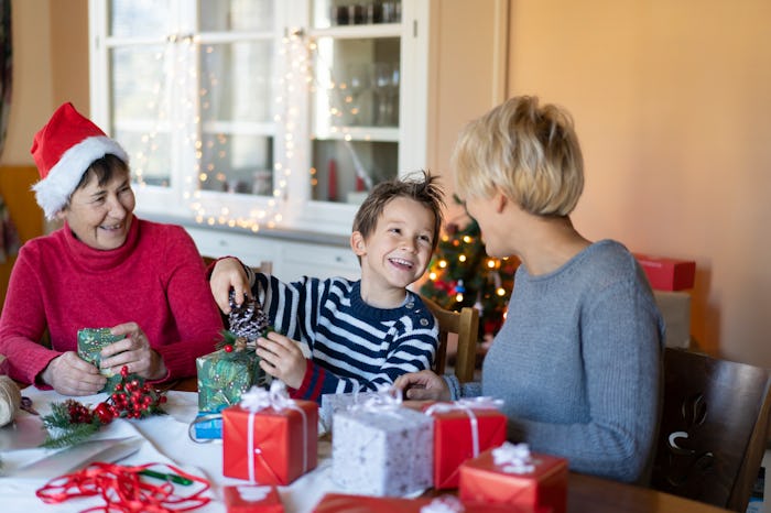 family together laughing during the holidays