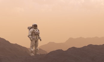 Astronaut exploring Mars