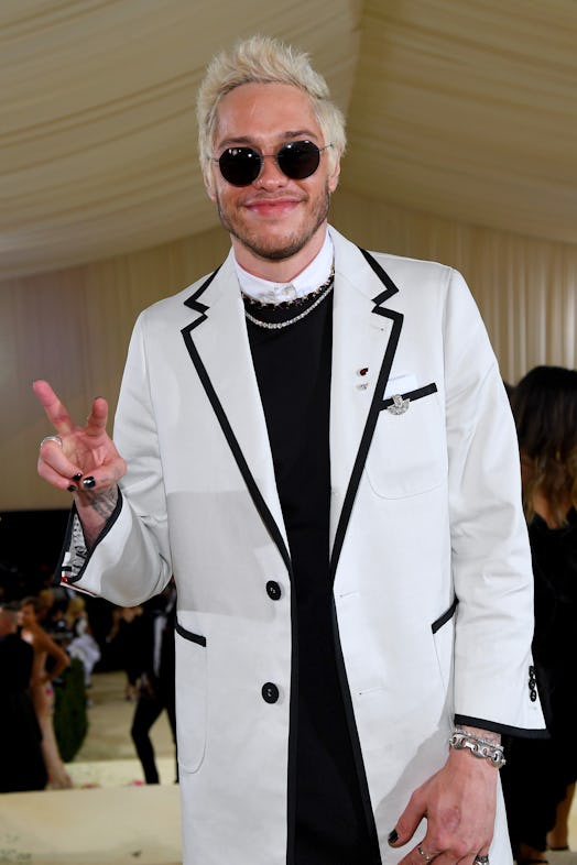 Pete Davidson attends The 2021 Met Gala, months before sparking dating rumors with Kim Kardashian.