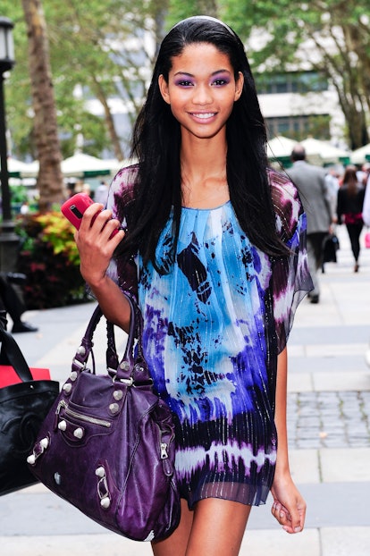 NEW YORK - SEPTEMBER 16:  Model Chanel Iman walks through Bryant Park on September 16, 2009 in New Y...