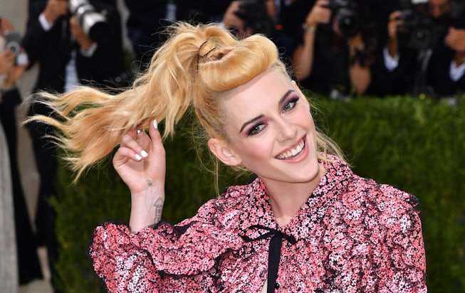 US actress Kristen Stewart arrives for the 2021 Met Gala at the Metropolitan Museum of Art on Septem...