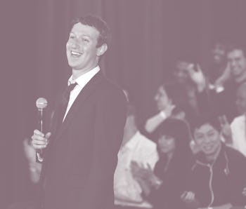 SAN FRANCISCO, CA - APRIL 19: Facebook CEO Mark Zuckerberg laughs before the start of a town hall s...