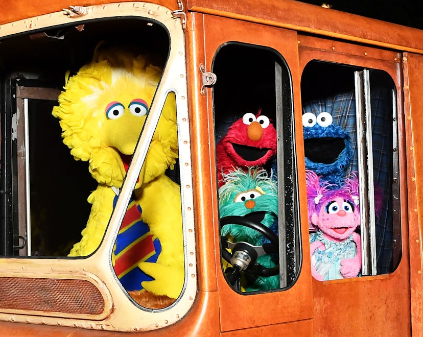 NEW YORK, NY - NOVEMBER 09: Sesame Street Characters (L-R) Big Bird, Elmo, Cookie Monster, and Abby ...