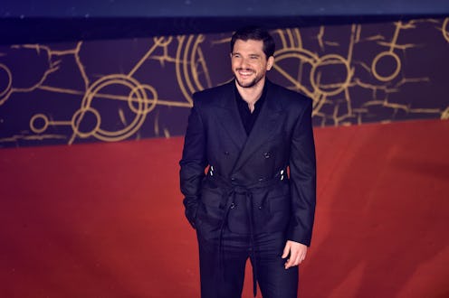 Kit Harington in Luis Vuitton suit at Rome Film Fest 2021 for the 'Eternals' red carpet in October 2...
