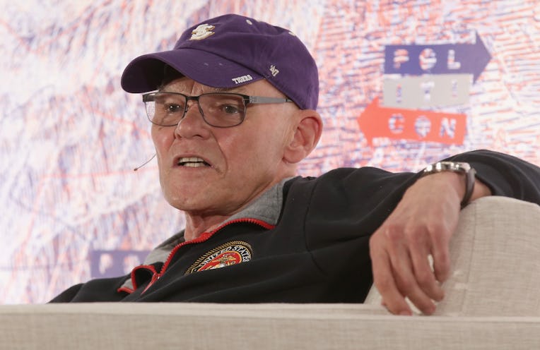 LOS ANGELES, CA - OCTOBER 21: James Carville speaks onstage during Politicon 2018 at Los Angeles Co...