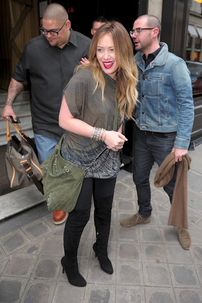 PARIS, FRANCE - FEBRUARY 04:  Hilary Duff leaves Costes Hotel on February 4, 2011 in Paris, France. ...
