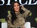 Kim Kardashian West, who is rumored to be dating Pete Davidson, speaks onstage during the 2020 Winte...