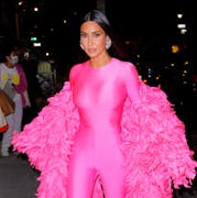 Kim Kardashian arrives at the afterparty for "Saturday Night Live" on October 10, 2021 in New York C...