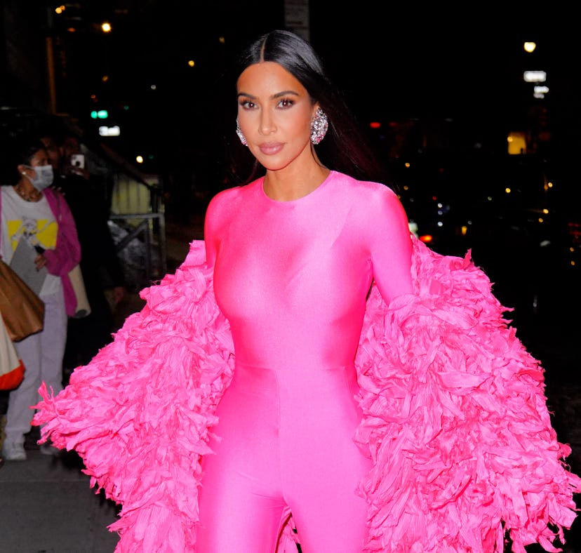 Kim Kardashian arrives at the afterparty for "Saturday Night Live" on October 10, 2021 in New York C...