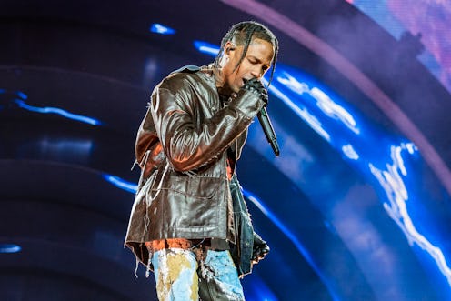 HOUSTON, TEXAS - NOVEMBER 05: Travis Scott performs during 2021 Astroworld Festival at NRG Park on N...