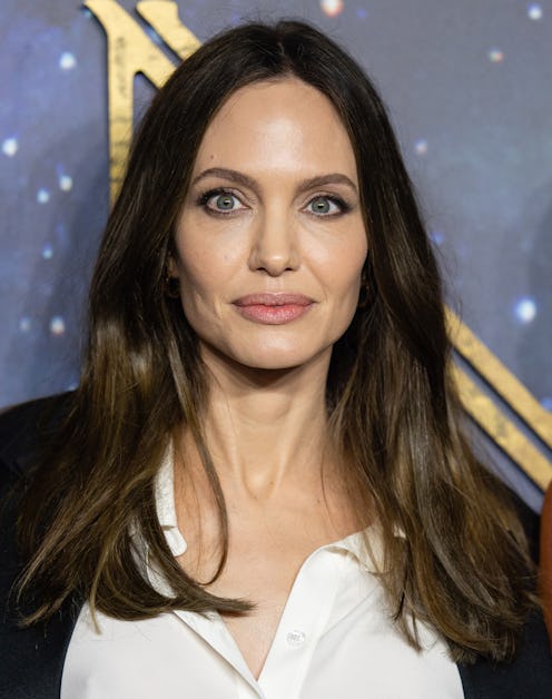 LONDON, ENGLAND - OCTOBER 27: Angelina Jolie attends the "The Eternals" UK Premiere at BFI IMAX Wate...