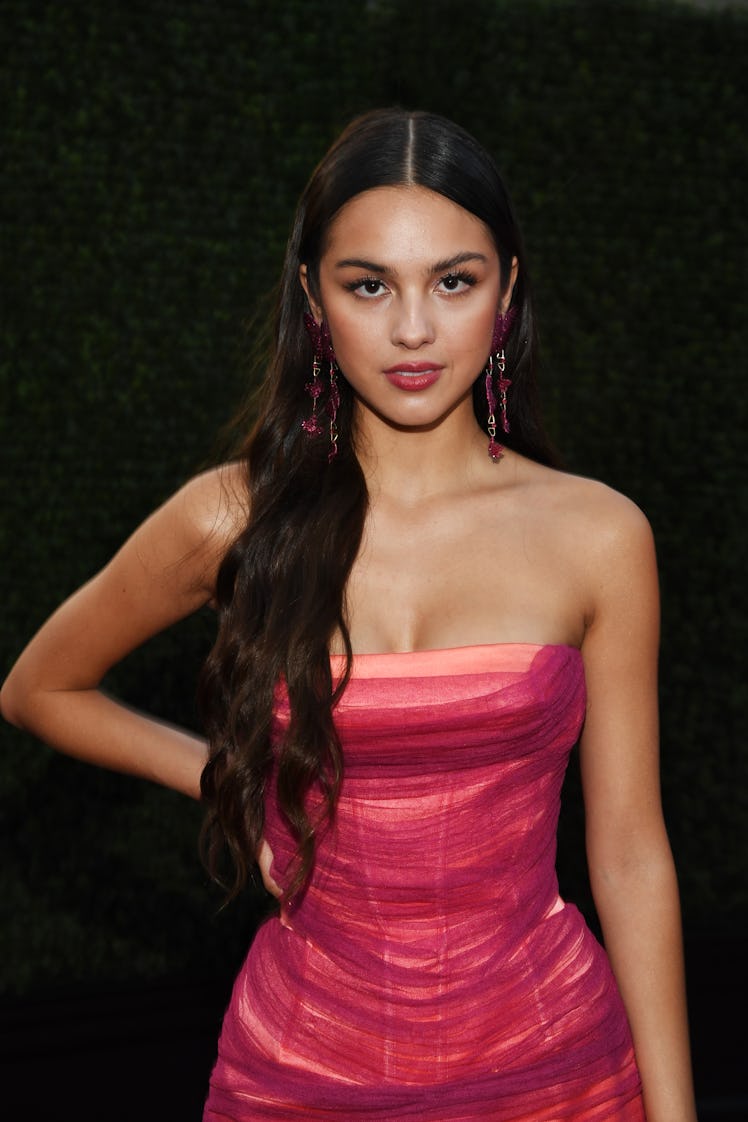NEW YORK, NEW YORK - SEPTEMBER 12: Olivia Rodrigo attends the 2021 MTV Video Music Awards at Barclay...