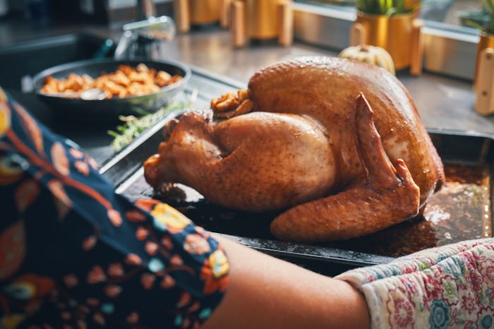 Roasting Turkey in the Oven for Holiday Dinner