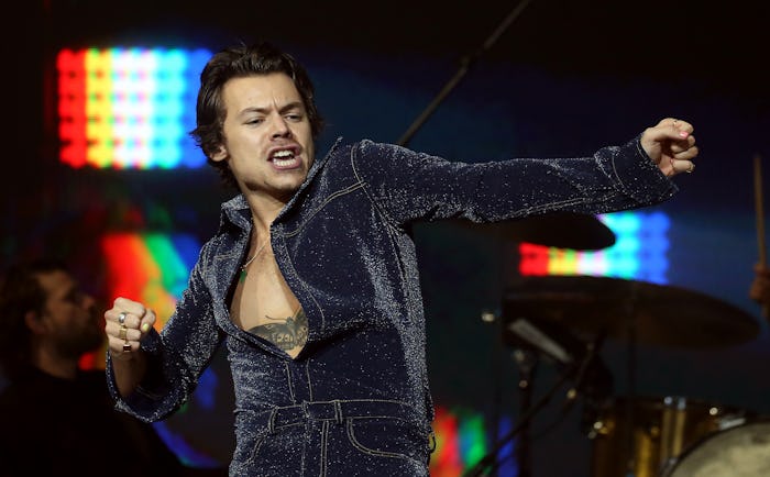 Harry Styles performs on stage during day one of Capital's Jingle Bell Ball with Seat at London's O2...
