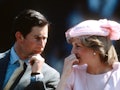 Prince Charles, Prince of Wales and Diana, Princess of Wales, wearing a pale pink dress designed by ...