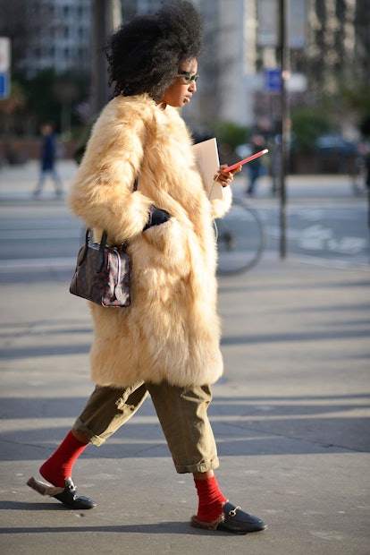 Julia Sarr Jamois in loafers