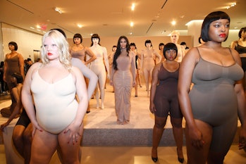 NEW YORK, NEW YORK - FEBRUARY 05:  Kim Kardashian West celebrates the launch of SKIMS at Nordstrom N...