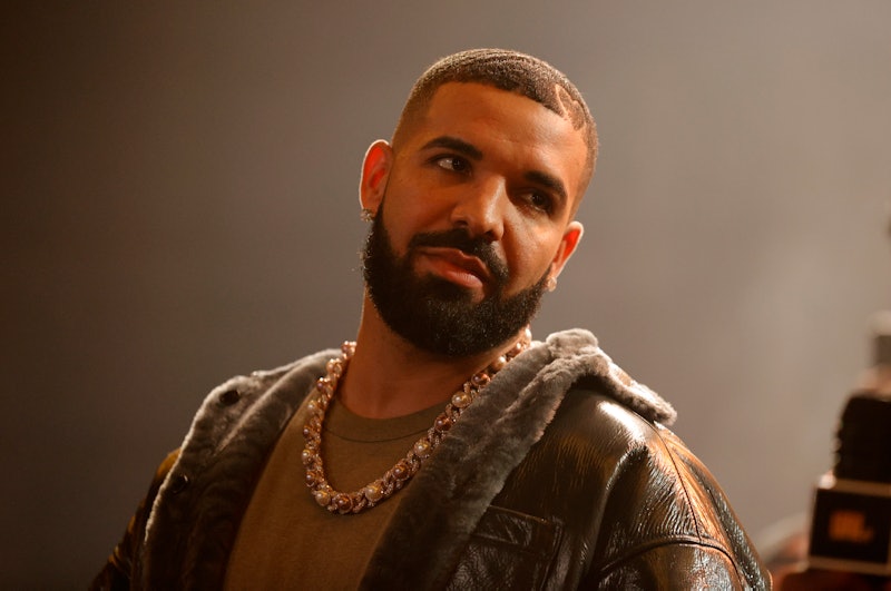 LONG BEACH, CALIFORNIA - OCTOBER 30: Drake speaks onstage during Drake's Till Death Do Us Part rap b...