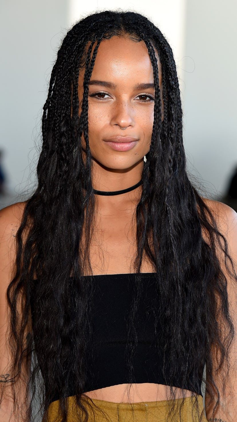 NEW YORK, NY - FEBRUARY 18:  Singer and actress Zoe Kravitz poses at the Calvin Klein Collection Fal...