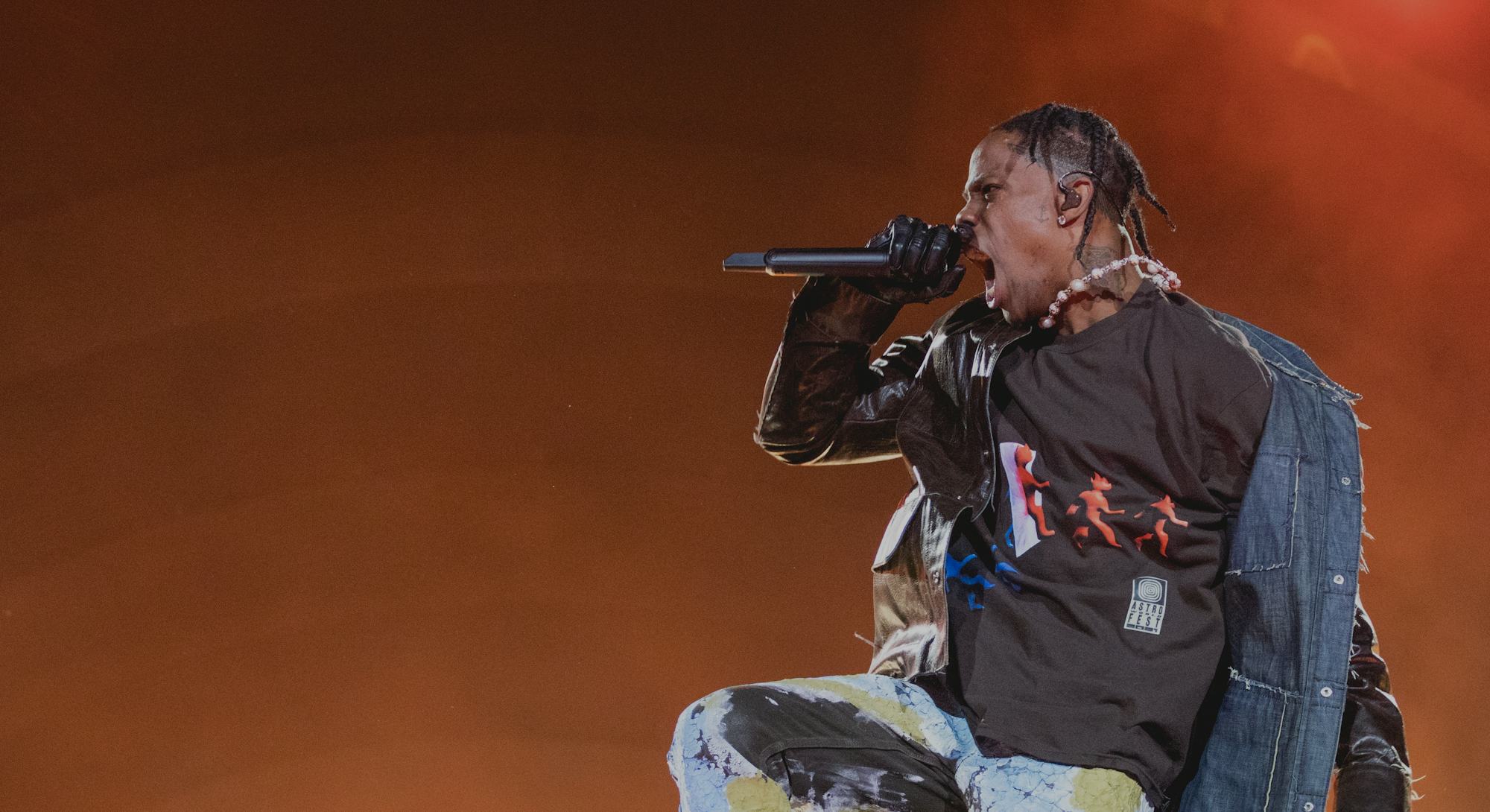 HOUSTON, TEXAS - NOVEMBER 05: Travis Scott performs onstage during the third annual Astroworld Festi...