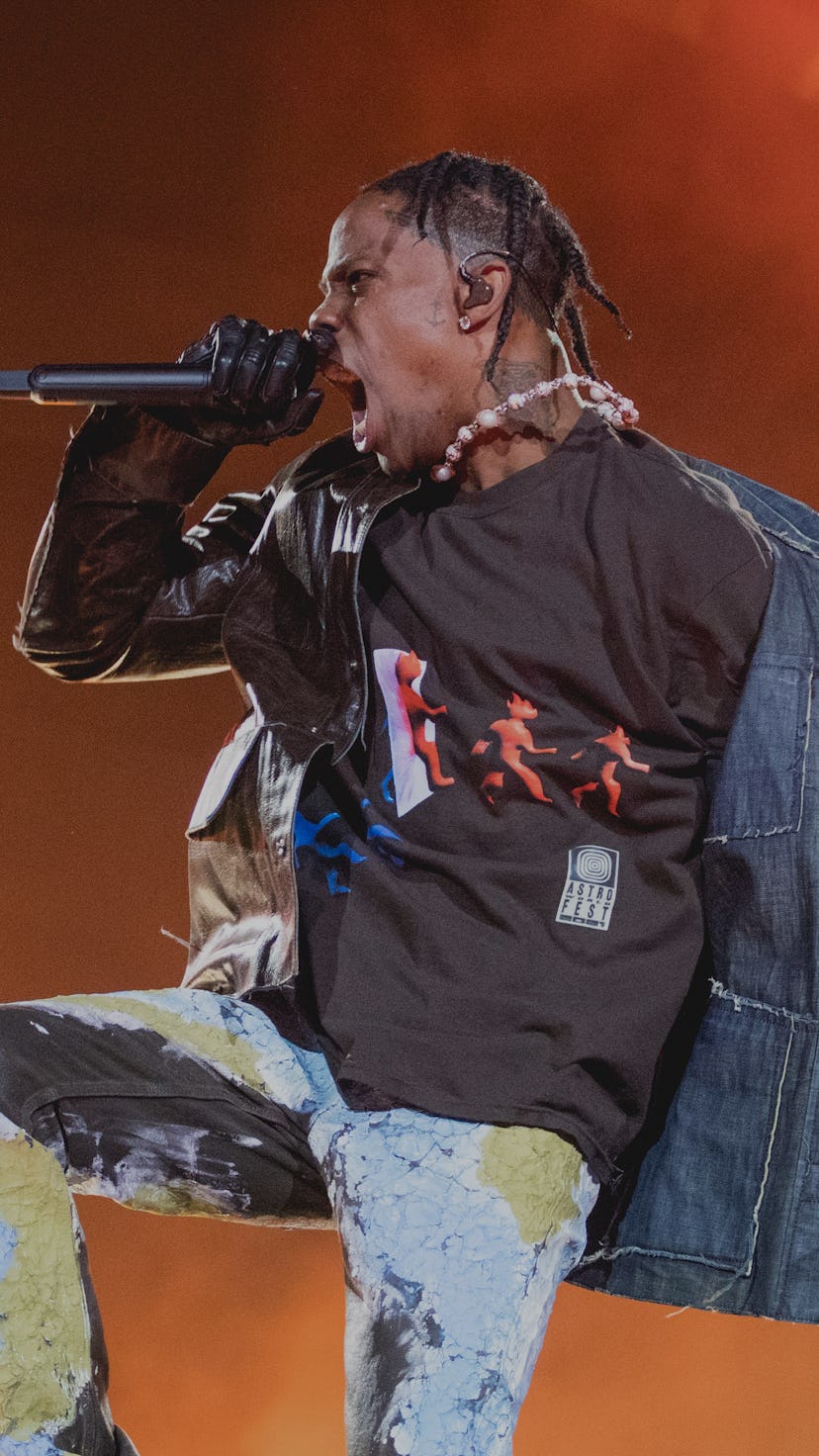 HOUSTON, TEXAS - NOVEMBER 05: Travis Scott performs onstage during the third annual Astroworld Festi...