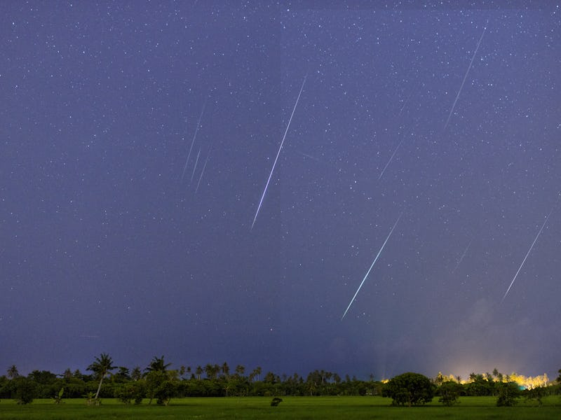 Geminid Meteor in the night sky of Penang Island