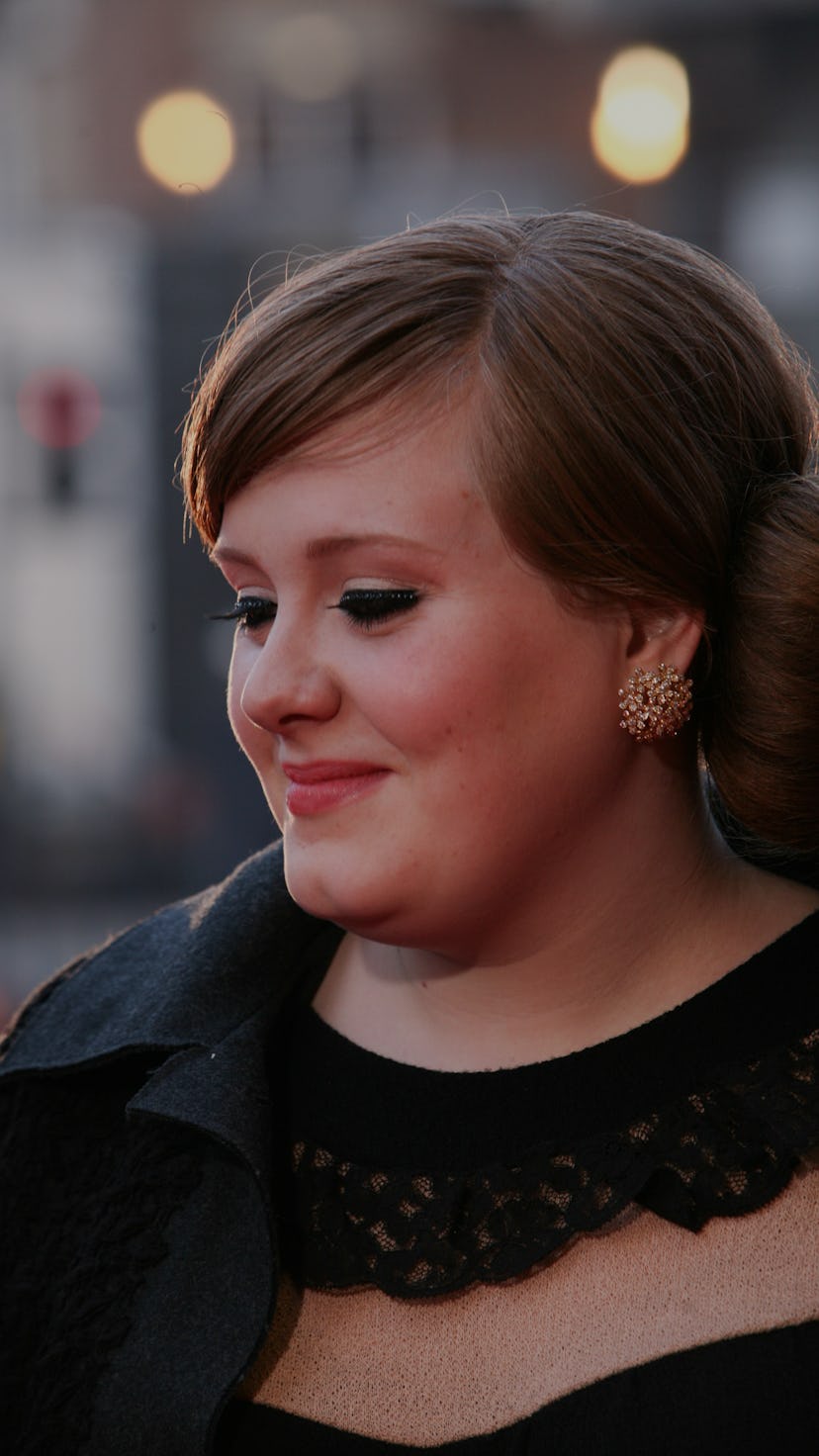 Adele attends the red carpet during The BRIT Awards 2008, Earls Court 1, London, 20th February 2008....