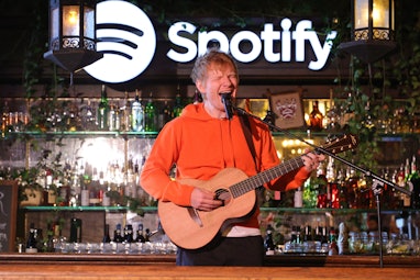 NEW YORK, NEW YORK - NOVEMBER 07: Ed Sheeran performs onstage as Ed Sheeran and Spotify celebrate th...