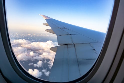 view of the window of an airplane
