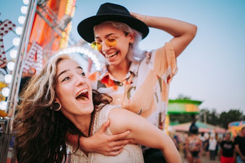 Friends having fun at fair