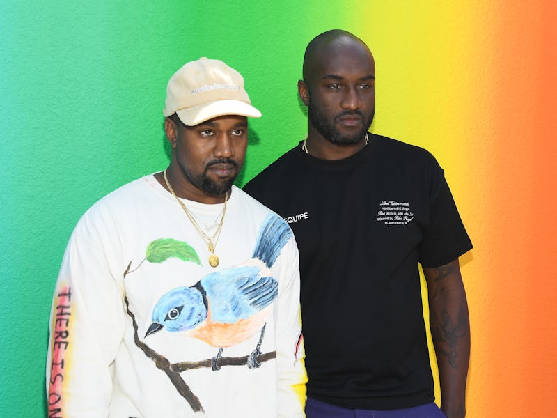 PARIS, FRANCE - JUNE 21: Kanye West and Virgil Abloh after the Louis Vuitton Menswear Spring/Summer ...