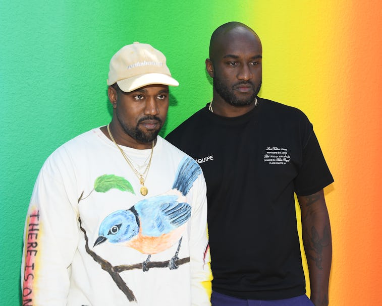 PARIS, FRANCE - JUNE 21: Kanye West and Virgil Abloh after the Louis Vuitton Menswear Spring/Summer ...