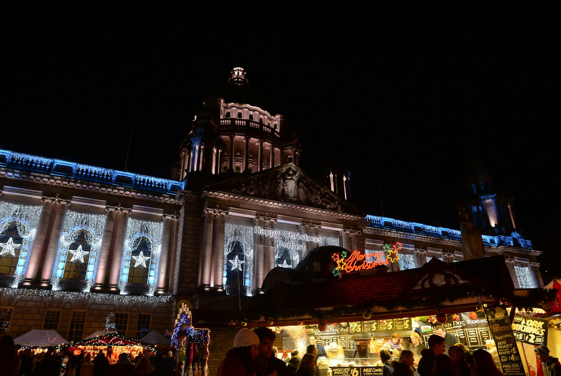 Christmas Market outside Belfast CIty Hall.