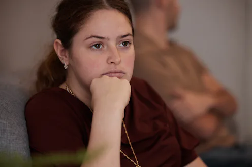 woman looking upset