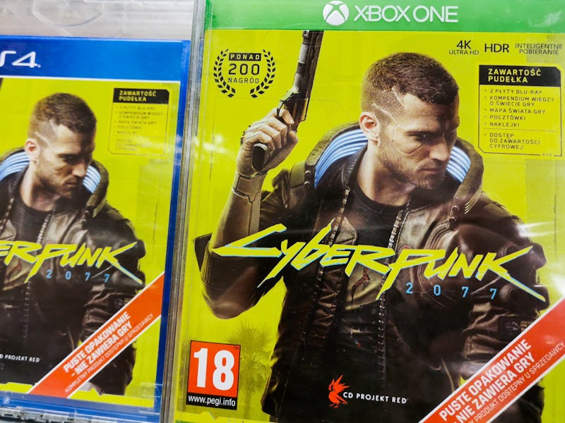 Video game Cyberpunk 2077 is pictured in a store in Krakow, Poland on January 4th, 2021. A worldwide...