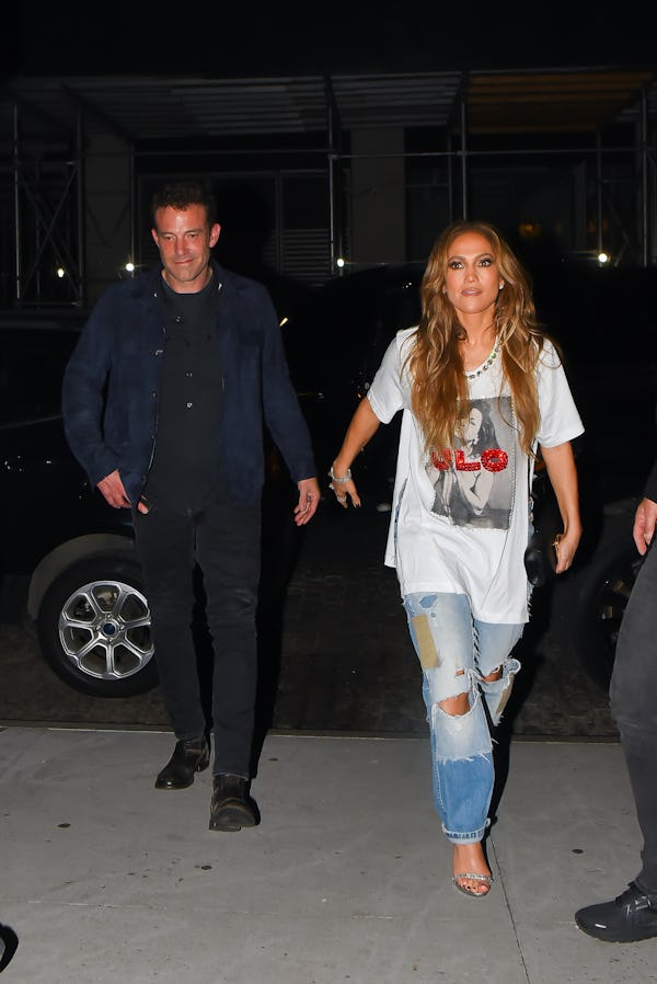 NEW YORK, NEW YORK - SEPTEMBER 25: Ben Affleck and Jennifer Lopez are seen after Global Citizen Live...