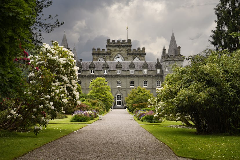 Turreted Inveraray Castle in Gothic Revival style forms the backdrop to 'A Very British Scandal'